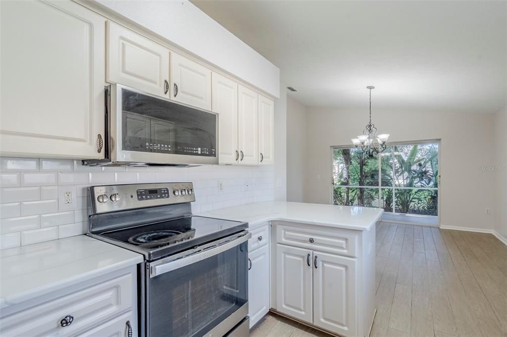 Chandelier, Interior, Kitchen, Wood Texture Flooring