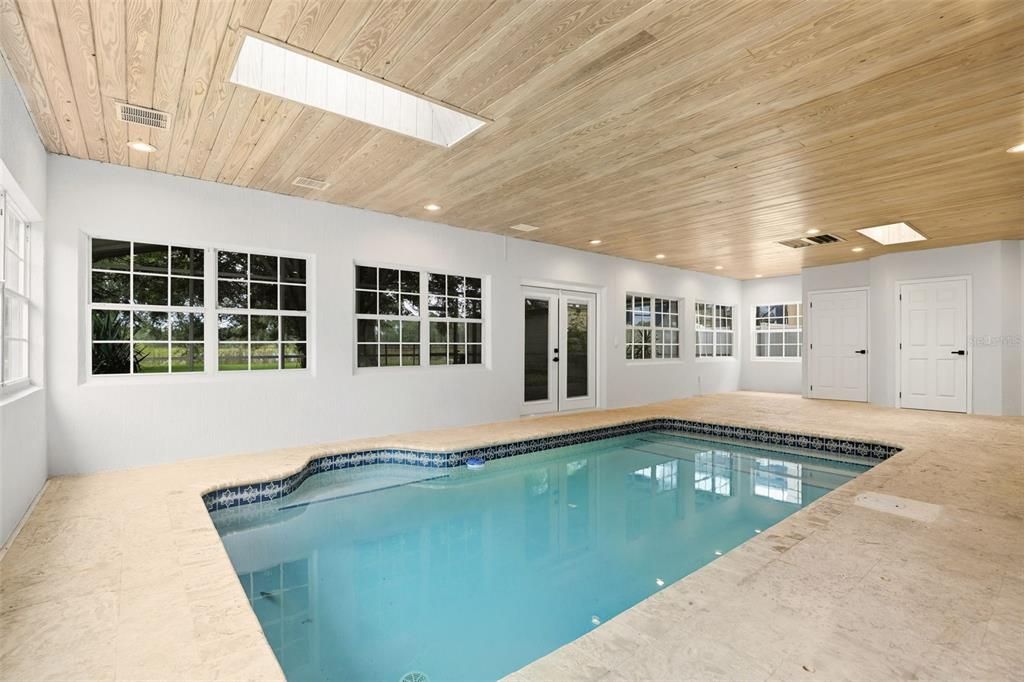 Interior, Pool, Recessed Lighting, Wooden Ceilings