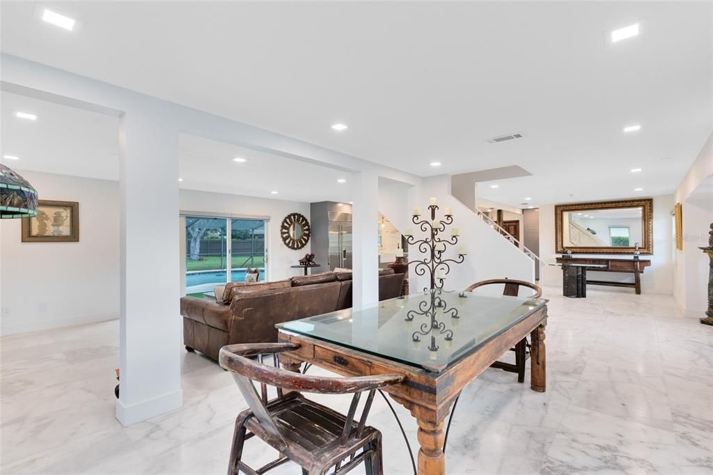Interior, Living room, Marble, Recessed Lighting