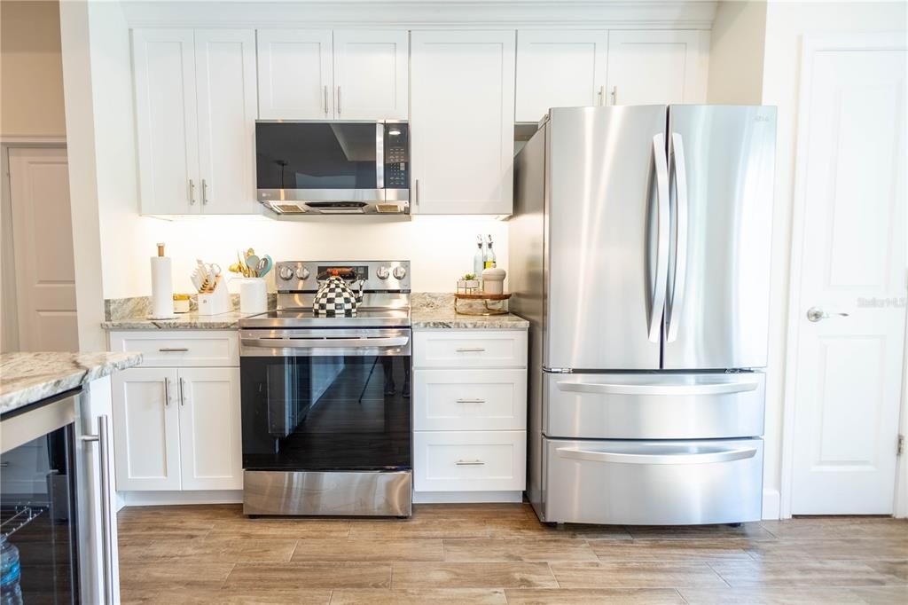 Interior, Kitchen, Stainless Steel Appliances, Wood Texture Flooring