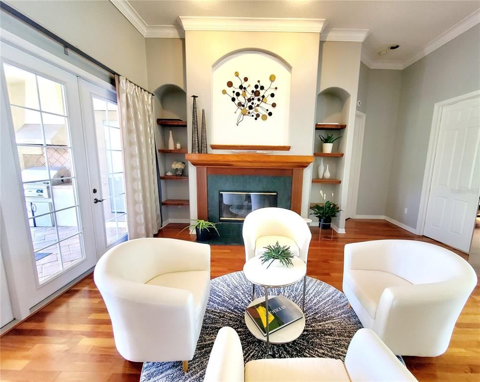 Fireplace, Interior, Living room, Wood Texture Flooring