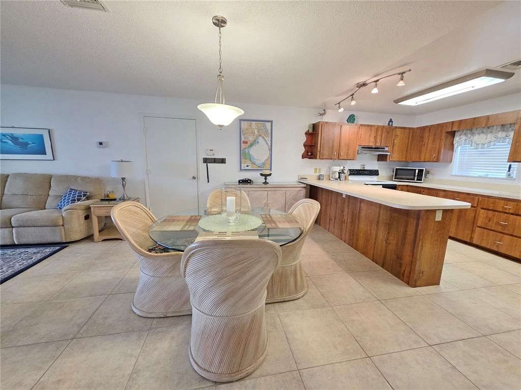 Dining room, Interior, Kitchen, Living room, Pendant Lights, Stainless Steel Appliances