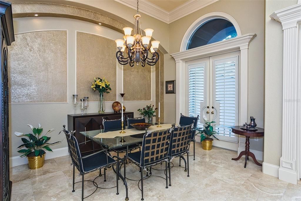 Chandelier, Dining room, Interior, Recessed Lighting