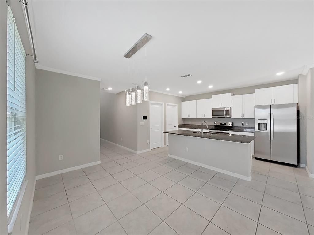 Interior, Kitchen, Pendant Lights, Recessed Lighting, Stainless Steel Appliances