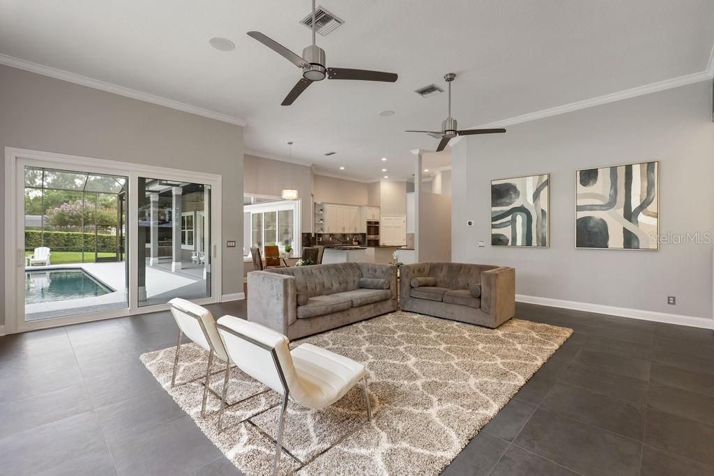 Interior, Kitchen, Living room, Pendant Lights, Recessed Lighting