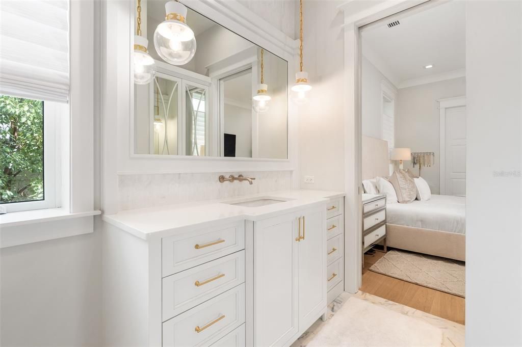 Bathroom, Bedroom, Interior, Recessed Lighting, Wood Texture Flooring