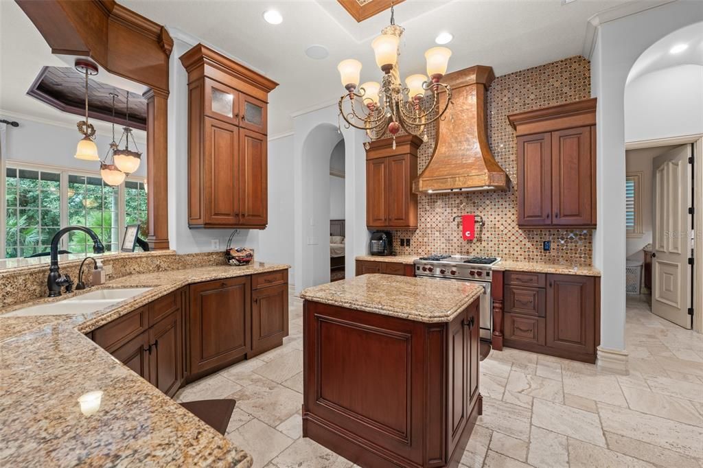 Chandelier, Interior, Kitchen, Pendant Lights, Recessed Lighting, Stainless Steel Appliances