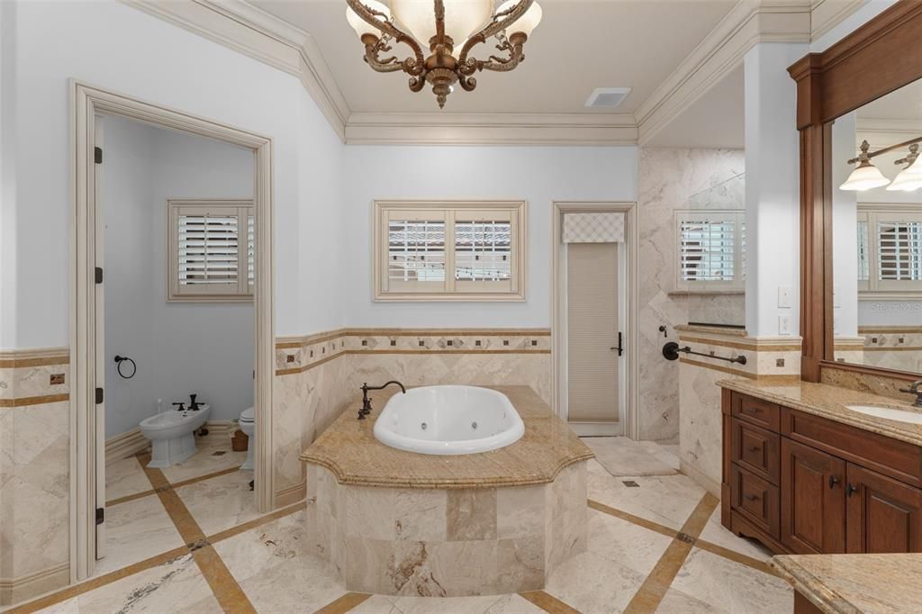 Bathroom, Chandelier, Interior