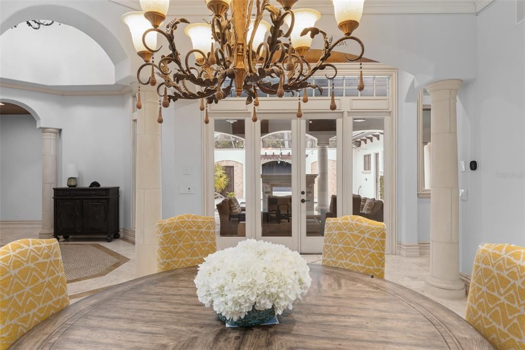 Chandelier, Interior, Wood Texture Flooring