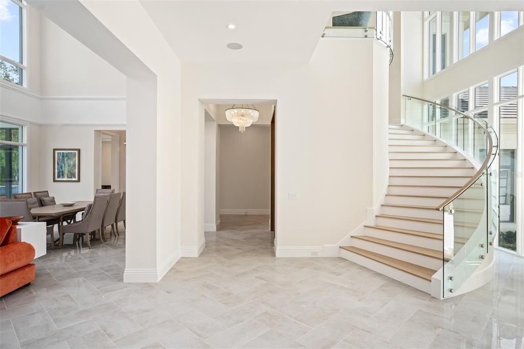 Chandelier, Dining room, Interior, Recessed Lighting