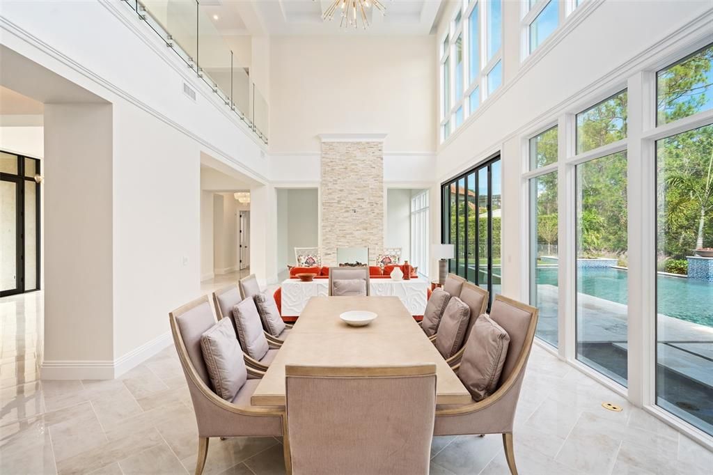 Chandelier, Dining room, Interior, Sun Room