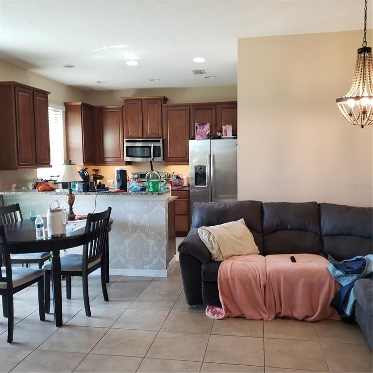 Dining room, Interior, Kitchen, Living room, Pendant Lights, Recessed Lighting, Stainless Steel Appliances
