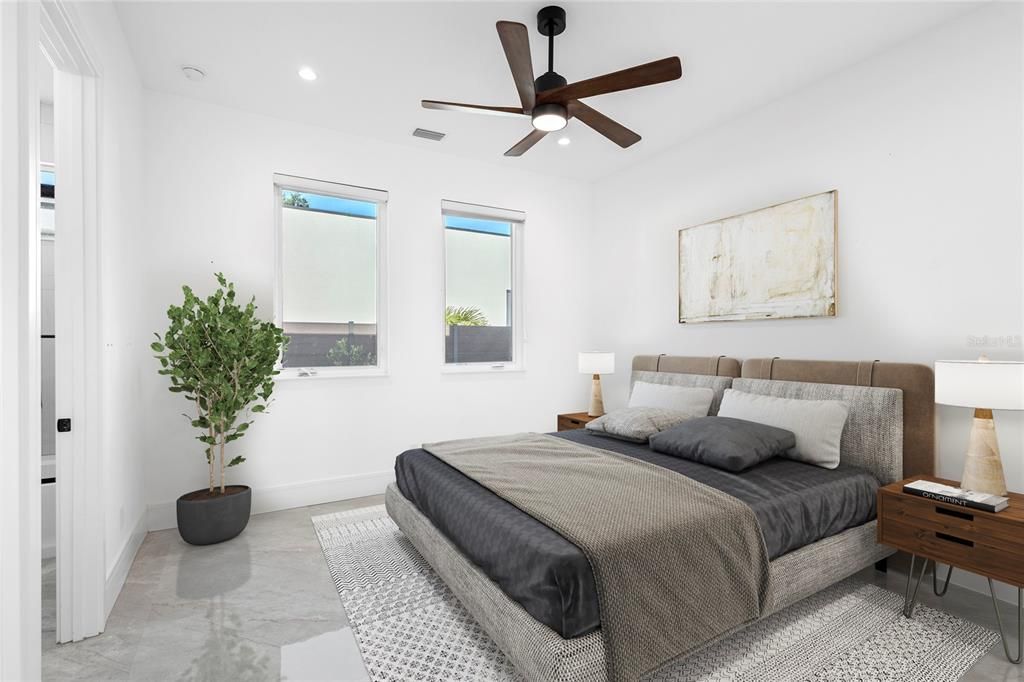 Bedroom, Interior, Recessed Lighting