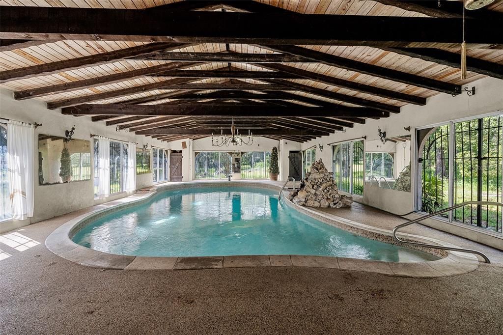 Interior, Pool, Wooden Beams, Wooden Ceilings