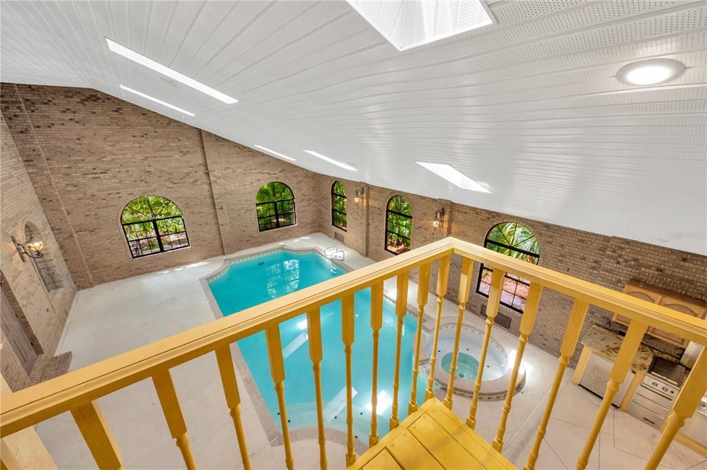 Interior, Pool, Recessed Lighting, Stone Walls