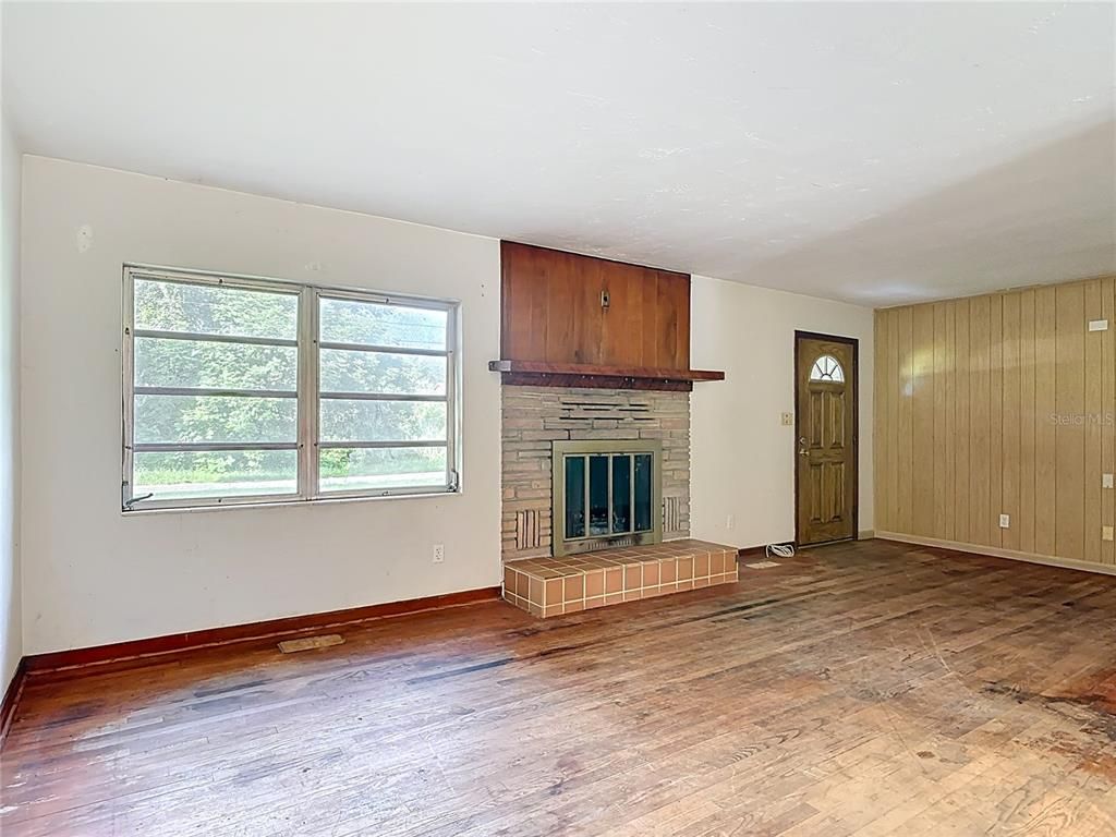 Empty room, Fireplace, Interior, Wood Texture Flooring