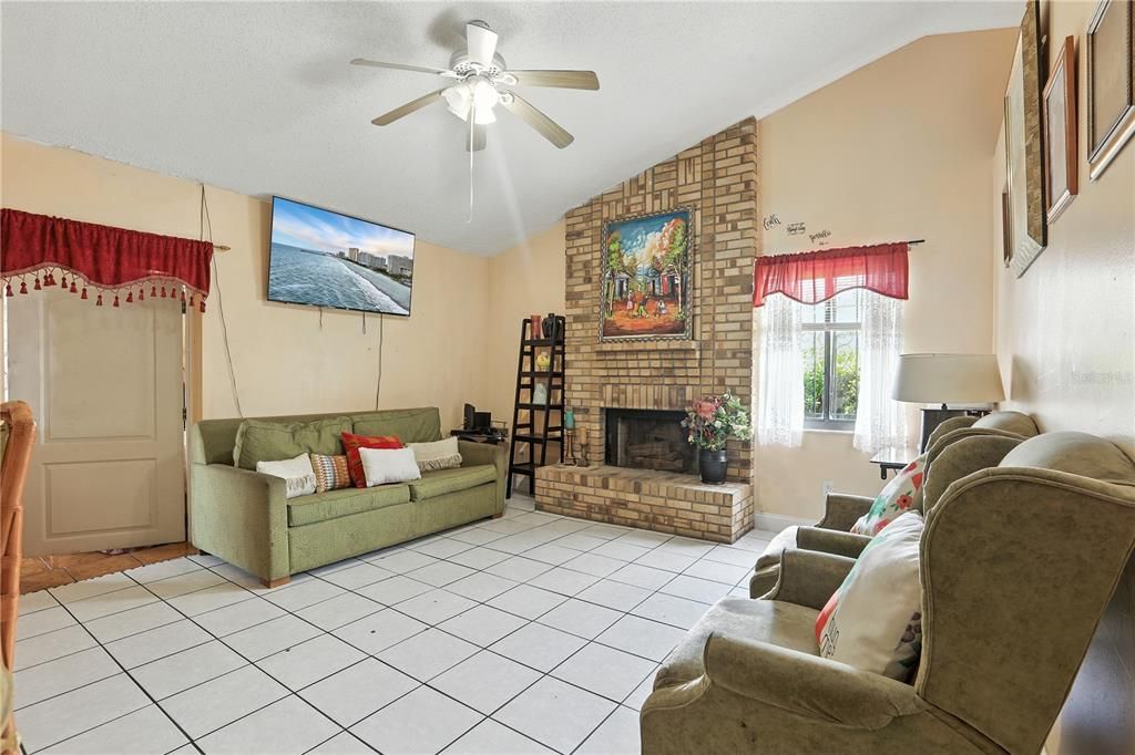 Fireplace, Interior, Living room, Stone Walls