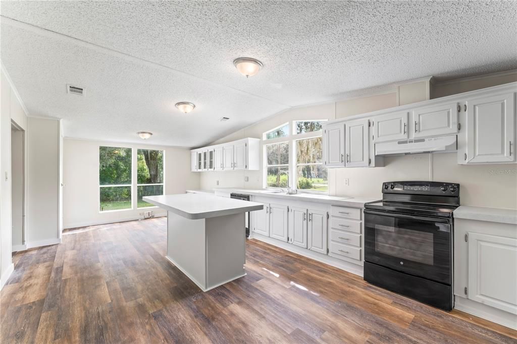 Interior, Kitchen, Wood Texture Flooring