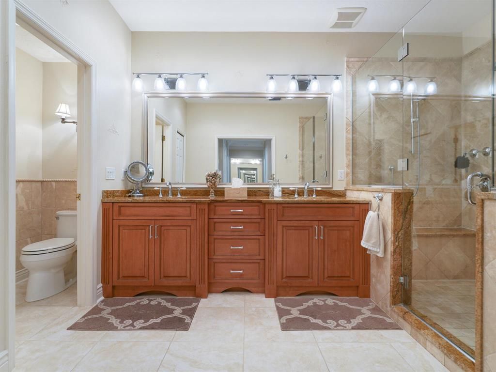 Bathroom, Dual Sink Vanities, Glass Shower, Interior