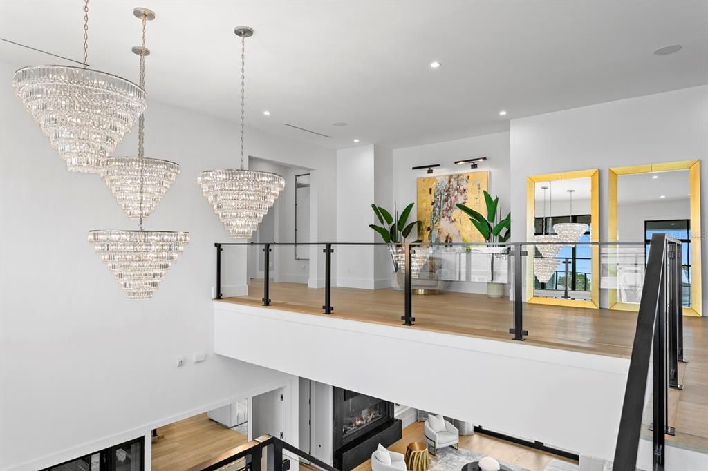 Chandelier, Fireplace, Interior, Recessed Lighting