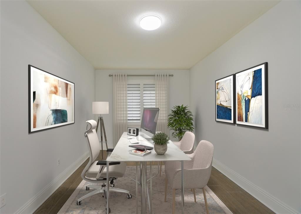 Home Office, Interior, Wood Texture Flooring