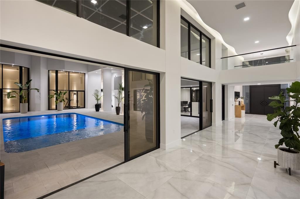 Interior, Marble, Pool, Recessed Lighting