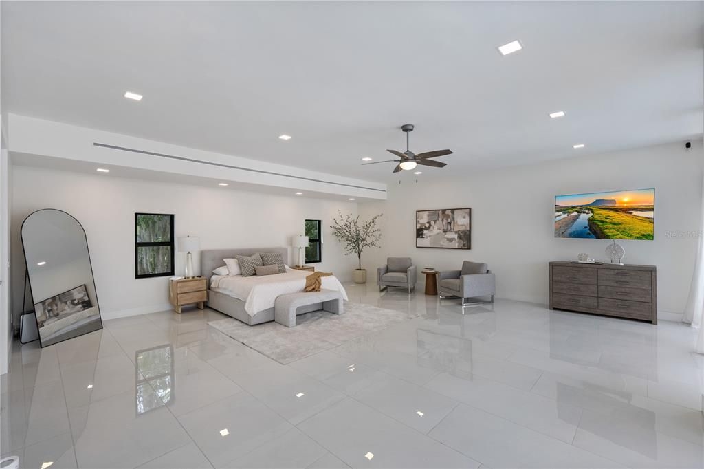 Bedroom, Interior, Recessed Lighting