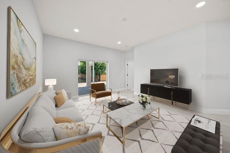 Interior, Living room, Recessed Lighting