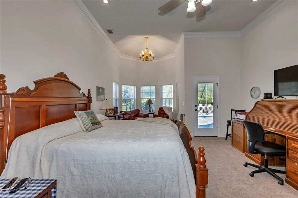 Bedroom, Chandelier, Interior, Recessed Lighting