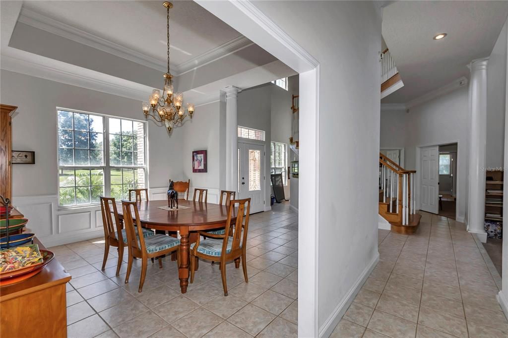 Chandelier, Dining room, Interior, Recessed Lighting