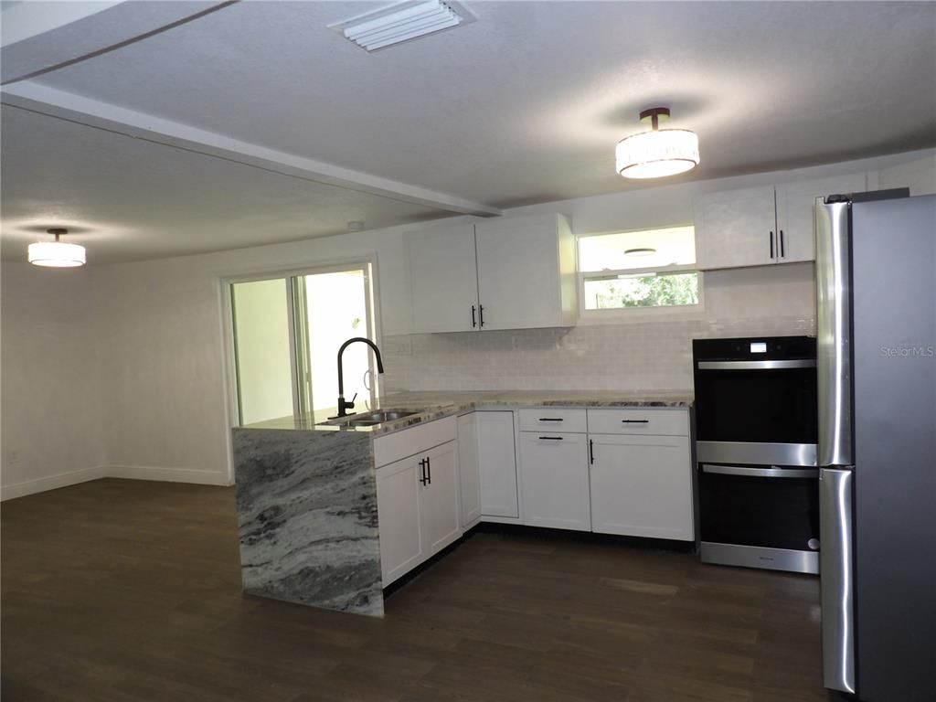 Interior, Kitchen, Stainless Steel Appliances, Wood Texture Flooring