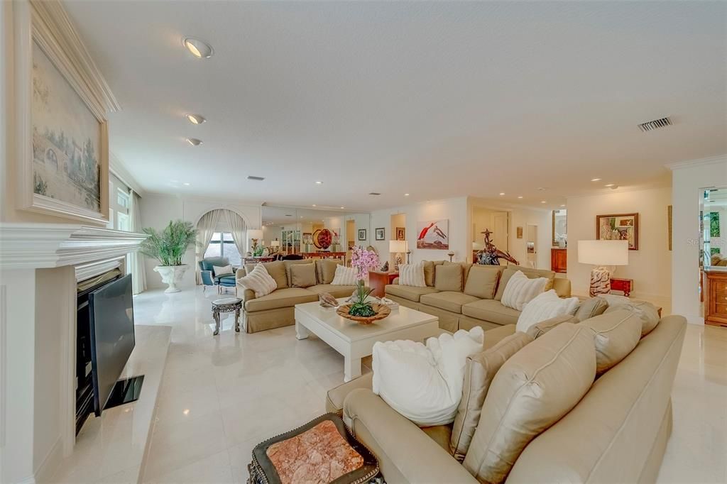 Fireplace, Interior, Living room, Recessed Lighting