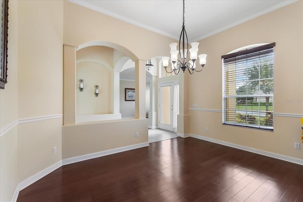Chandelier, Empty room, Interior, Wood Texture Flooring