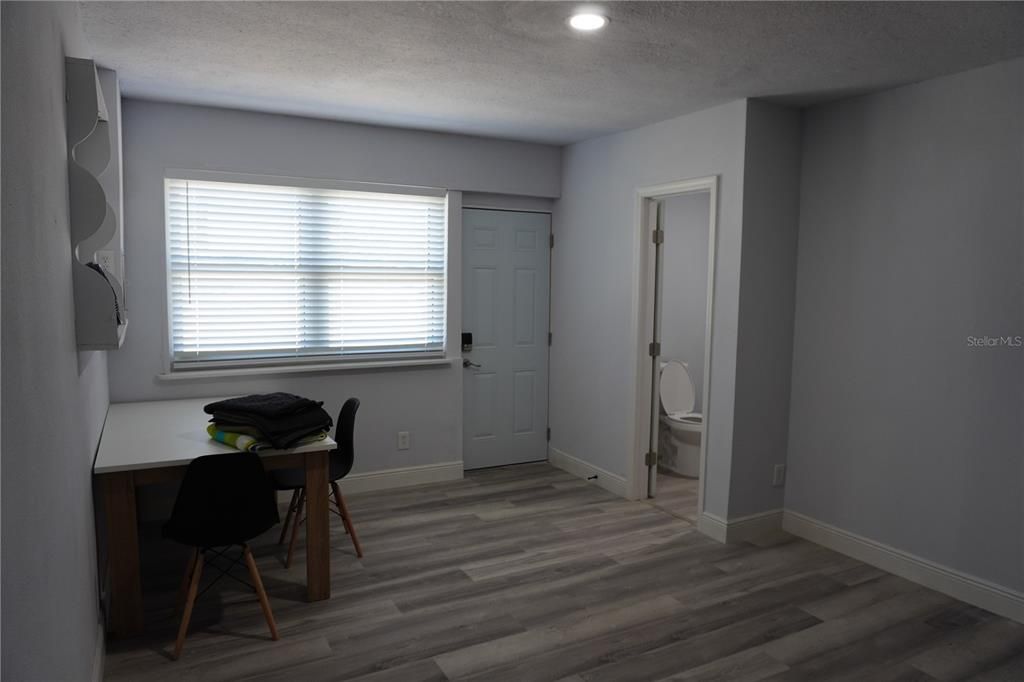 Bathroom, Interior, Recessed Lighting, Wood Texture Flooring