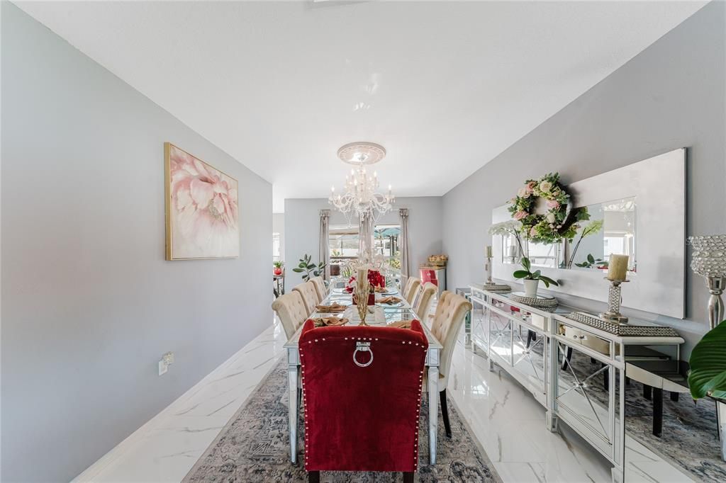 Chandelier, Dining room, Interior, Marble