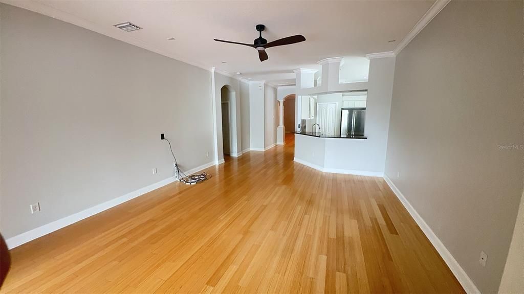 Empty room, Interior, Kitchen, Wood Texture Flooring