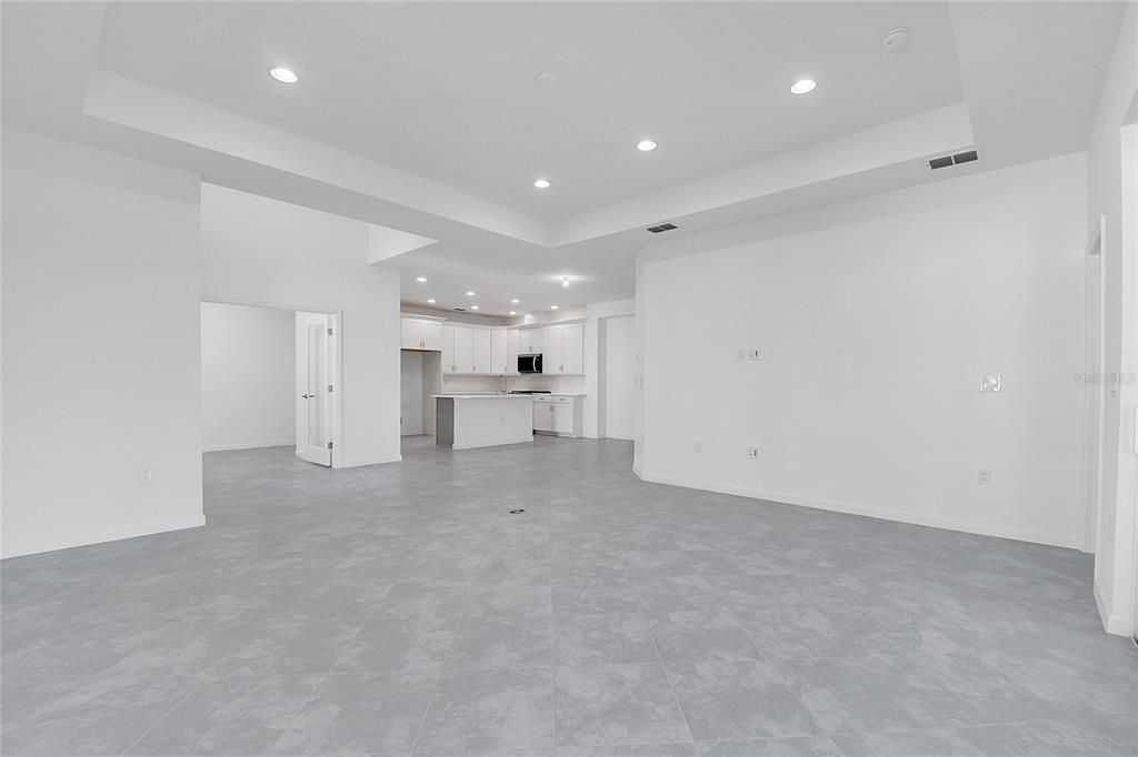 Empty room, Interior, Kitchen, Recessed Lighting