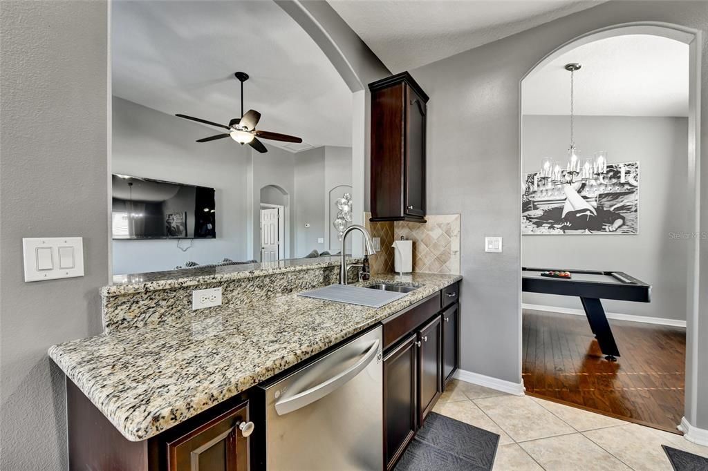 Chandelier, Interior, Kitchen, Wood Texture Flooring