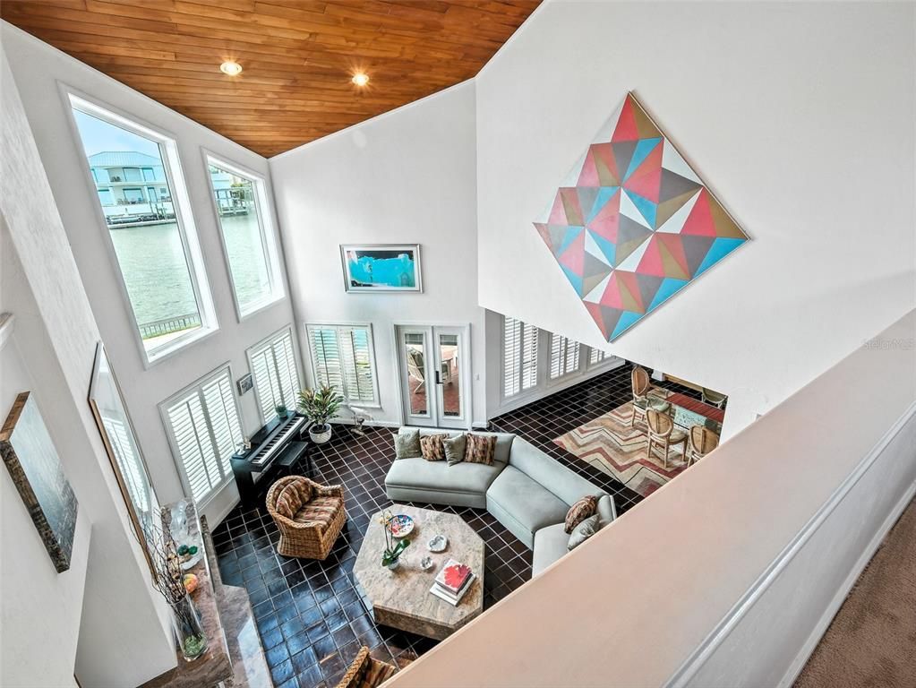 Interior, Living room, Recessed Lighting, Water, Wooden Ceilings