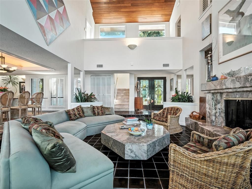 Fireplace, Interior, Living room, Wooden Ceilings