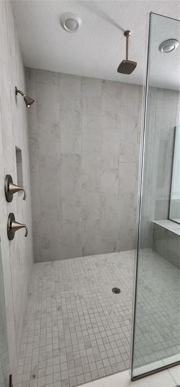 Bathroom, Glass Shower, Interior, Marble Walls, Recessed Lighting