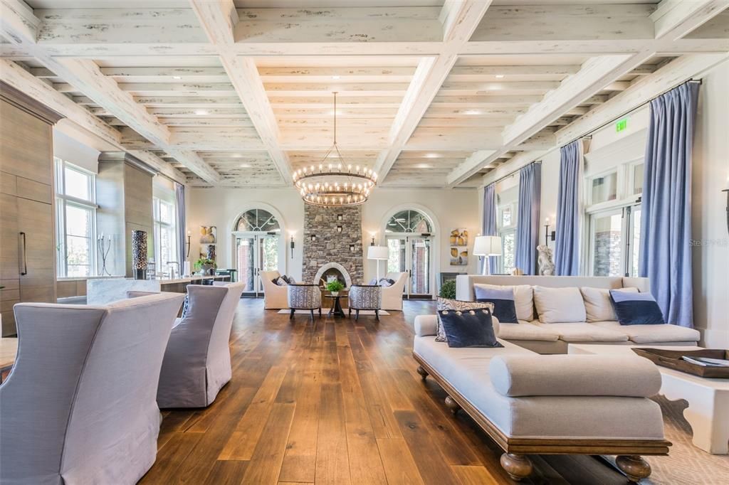 Chandelier, Dining room, Interior, Living room, Recessed Lighting, Wood Texture Flooring