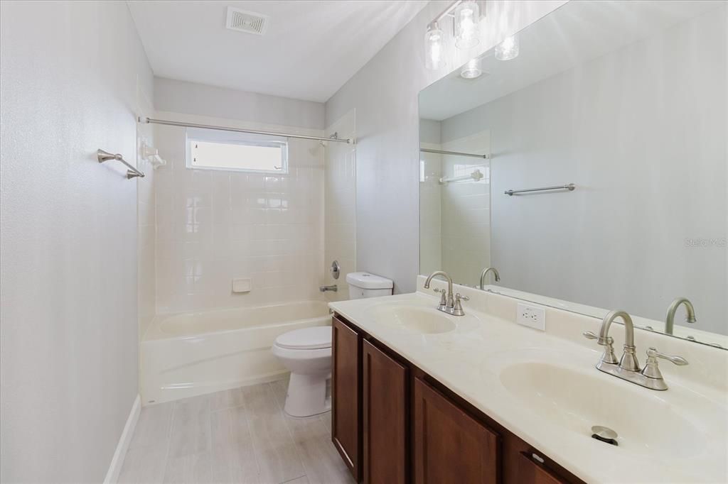 Bathroom, Dual Sink Vanities, Interior, Wood Texture Flooring