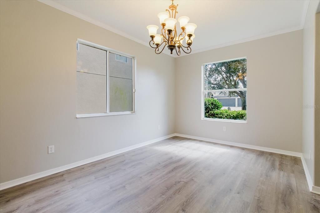 Chandelier, Empty room, Interior, Wood Texture Flooring