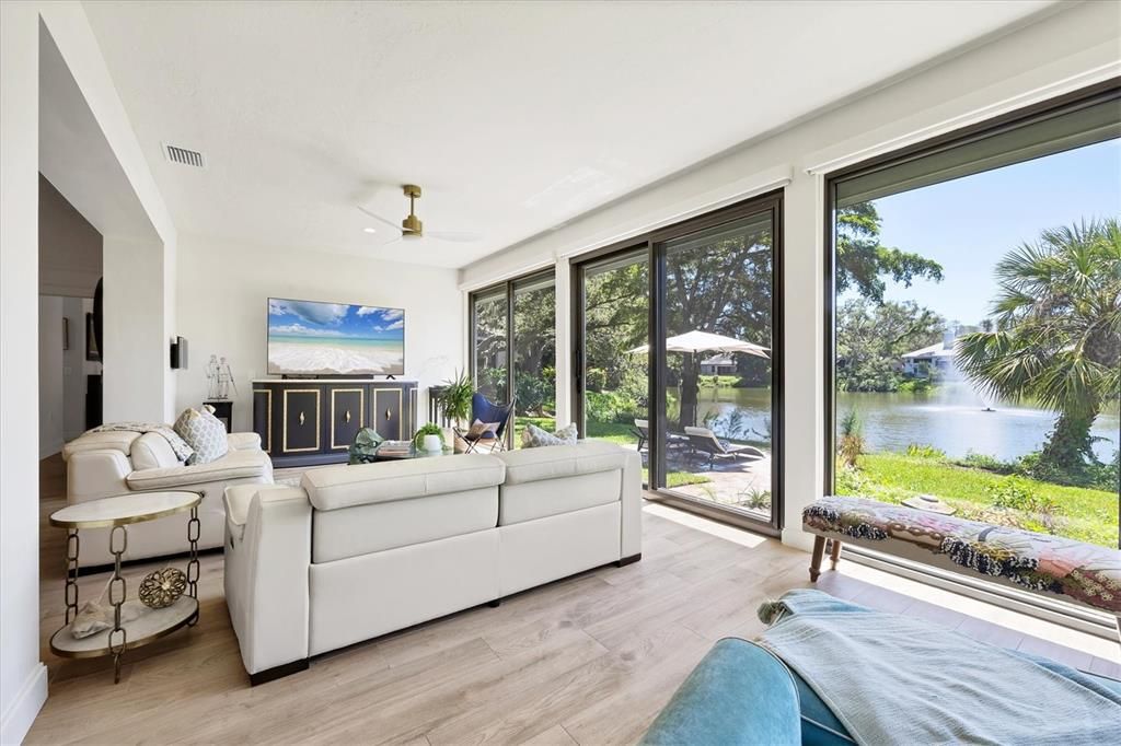 Interior, Living room, Sun Room, Water, Wood Texture Flooring