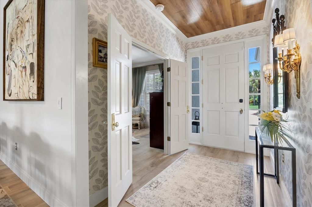 Chandelier, Interior, Wooden Ceilings, Wood Texture Flooring