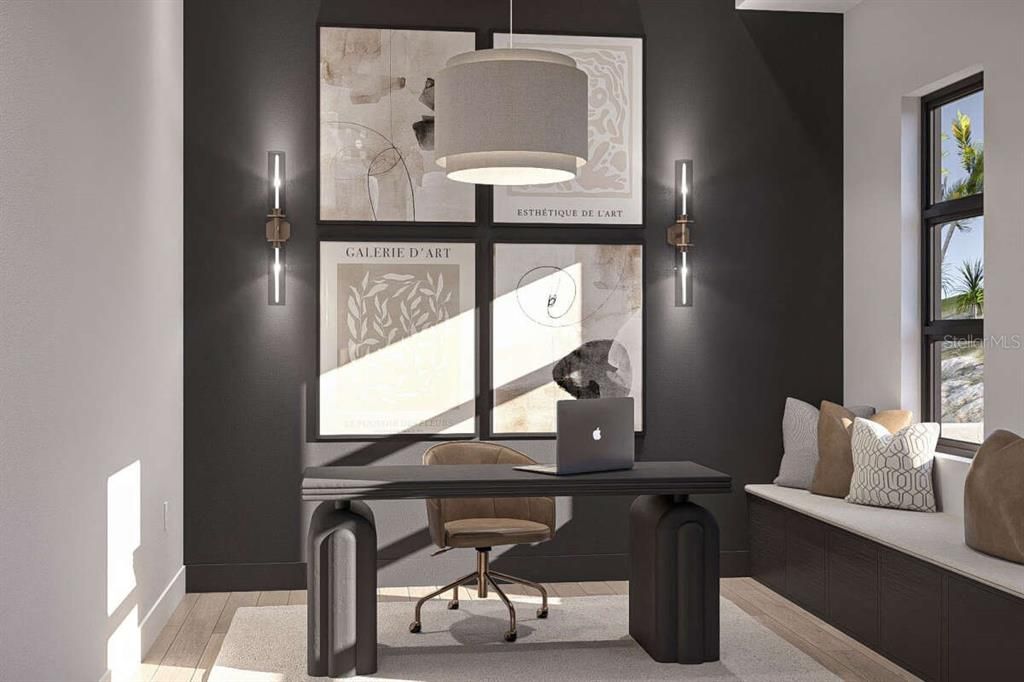 Home Office, Interior, Wood Texture Flooring