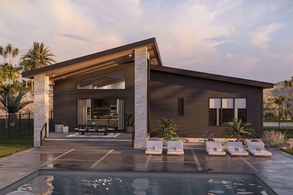 Exterior, Facade, Pool, Modern