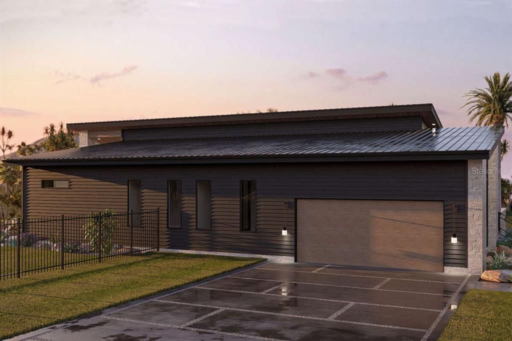 Attached, Exterior, Facade, Modern