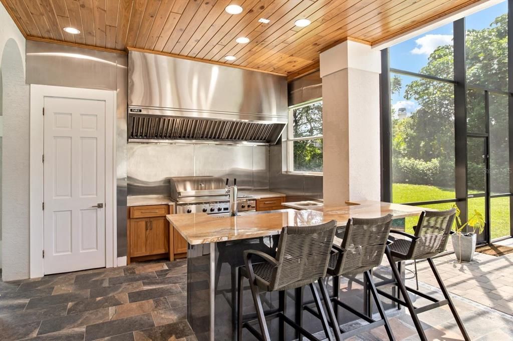 Interior, Kitchen, Recessed Lighting, Stainless Steel Appliances, Wooden Ceilings